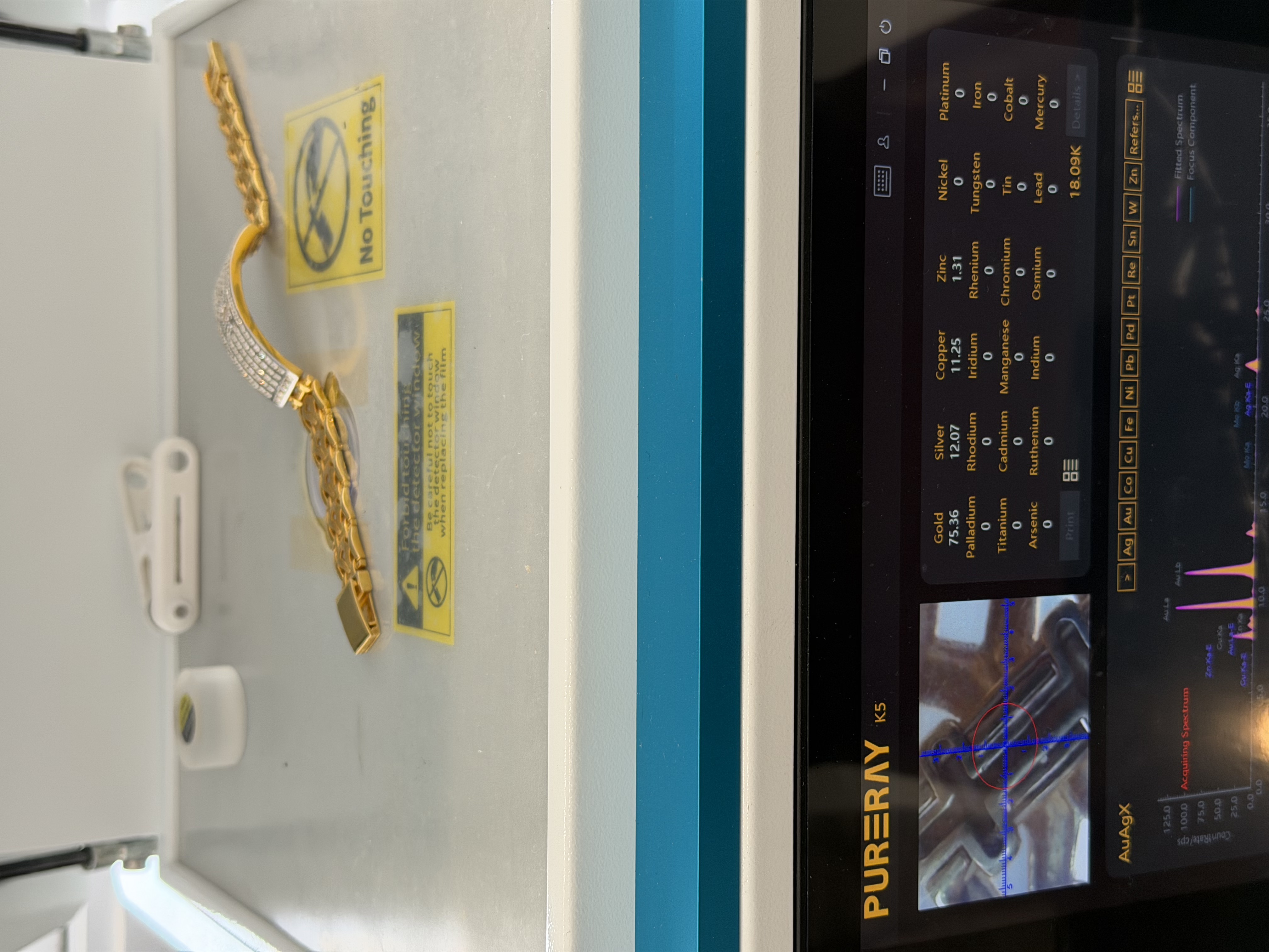 ผลตรวจเปอร์เซ็นต์ทองฟรีด้วยเครื่อง XRF ที่อุดมรีไซเคิล หลอมทอง โคราช